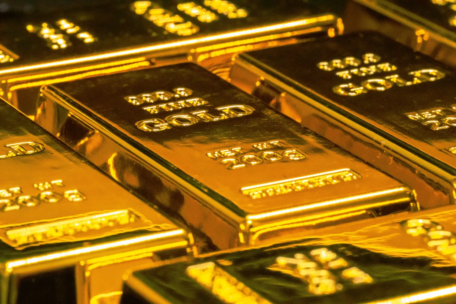 Rows of stamped gold bars